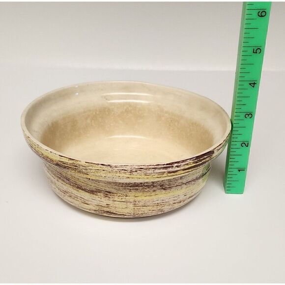 Vernonware Mid Century Brown, Ivory Yellow Ceramic Serving Dish w Lid 7x4.5 - Picture 7 of 9